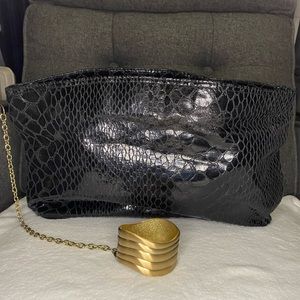 Clutch Purse Gold Metal Wrist Cuff Chained Rihanna